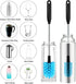 2-in-1 Stainless Steel Long Handled Water Bottle Brush, Multi-Purpose Bottle Scrubbing Brush, Soft Bottle Brush, Glassware Brush, Water Bottle Cleaner with Removable and Replaceable Brush Heads 15 in by AIOUIERSCN