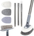 Floor Scrub Brush, 4 in 1 Tile Tub Scrubber with Adjustable Long Handle for Bathroom/Shower/Tub/Tile Cleaning