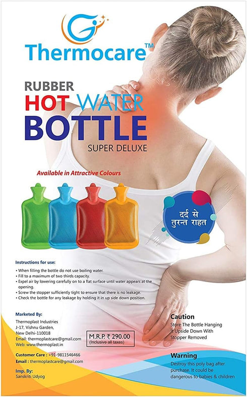 Thermocare Hot Water Bag,Rubber bottle heating pad non electric warm bag pain relief device multi color