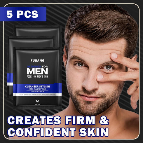 5 Pcs Men's Facial Sheet Mask, Hydrating Skincare Gift Set for Men, Moisturizing Soothing Facial Masks