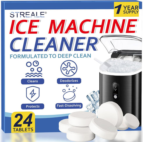 STREALE Ice Machine Cleaner Maker and Descaler - 24 Ice Maker Cleaner Tablets