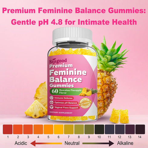 Gummies Immune 120 Count Feminine Balance for Women, Premium PH Balance Supplement with Vitamin C & D for Women's
