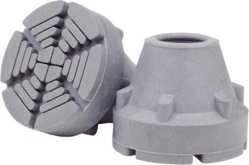 GRAY Crutch Tips & Cane Tip - Pair of 2, 3/4" 7/8” Inch, Heavy Duty Rubber Non-Slip Grey