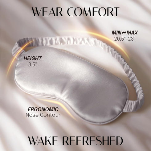 OLESILK Silk Sleep Eye Mask Blindfold with Double Layer Filling, Luxury Eye Cover for Women Men with Travel Bag