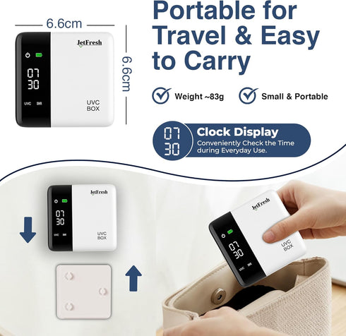 UV Toothbrush Sanitizer Holder & Cleaner with LED Clock Display & Hot Air Drying Wall-Mounted UV Tooth Brush Holder