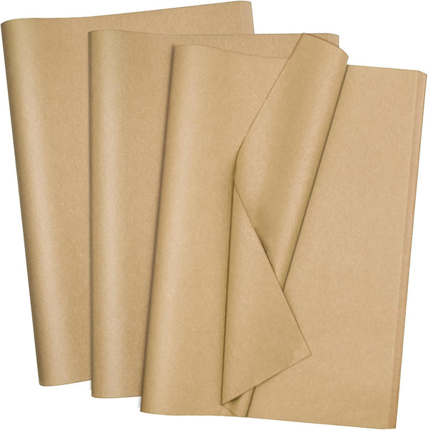 Jkopsnr 100 Sheets Kraft Tissue Paper 20x14 Inches for Gift Bags, Bulk Kraft Wrapping Tissue Paper for DIY Crafts