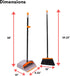 Set Set BirdRock Home Broom and Dustpan - Lobby Dust Pan - Orange and Grey Durable - Indoor or Outdoor - Sweep Combo