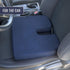 DMI Sloping Back Foam Seat Cushion - Coccyx Pain Relief, Navy, 16 x 18 x 2 – 4 Inches, With Cover