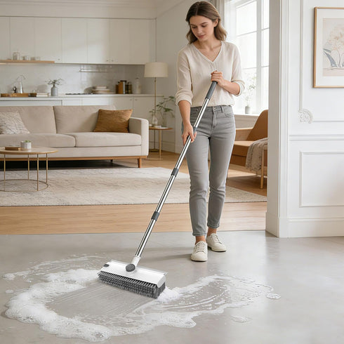 SetSail 3 1 54-in Floor Scrub Brush, in Floor Scrub Brush with Adjustable Long Handle and Scraper Heavy Duty Stiff