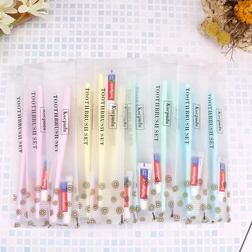 Disposable Toothbrush Bulk, Delicate Toothbrush in 4 Colors, Individually Packaged, 120 Pieces for Hotel, Home, Travel