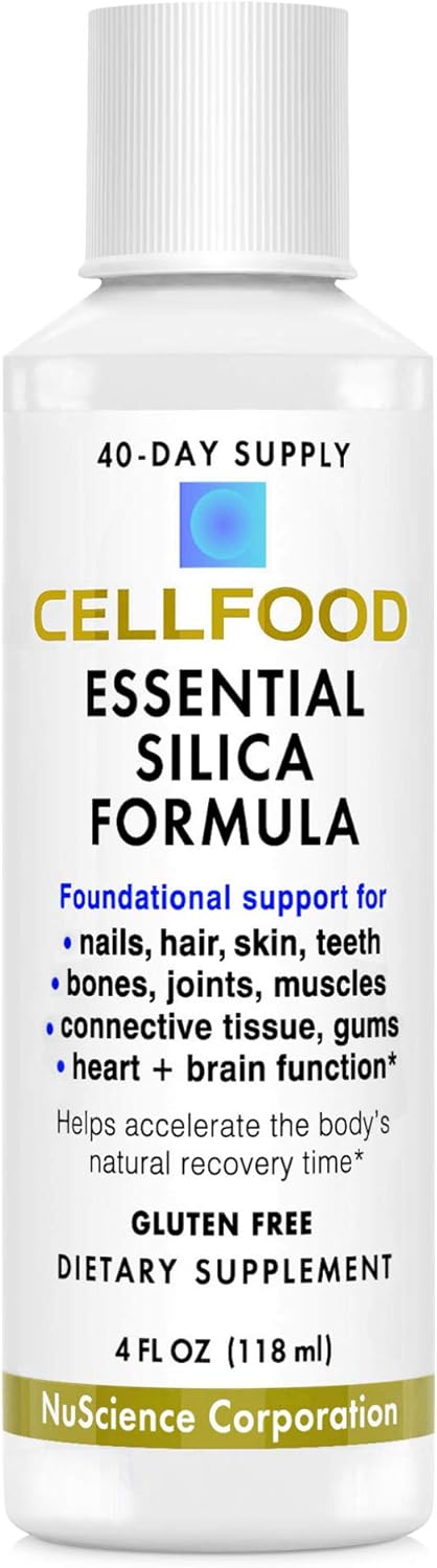Cellfood Essential Silica Anti-Aging Formula, 4 fl oz - Supports Healthy Bones, Joints, Hair, Skin, Nails, Teeth