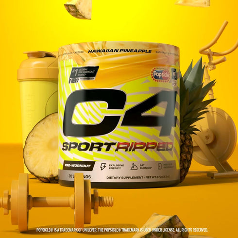 Cellucor C4 Ripped Sport Pre Workout Powder | Hawaiian Pineapple | 20 Servings | 200mg Caffeine