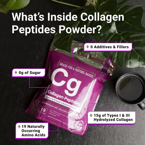 Essential Elements Hydrolyzed Collagen Peptides Powder - Joint, Skin, Hair, Nail Support, 41 Servings, Non-GMO