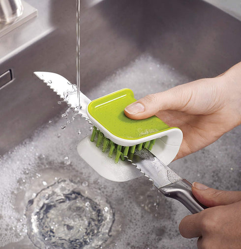 Blade Brush Knife Cleaner - Double Sided Utensil Scrubber for Chopsticks, Forks, and Knives