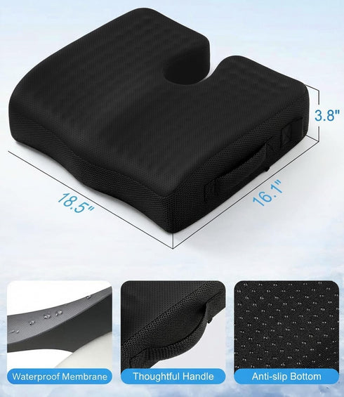 Csangpdg Wheelchair Seat Cushions Cooling, Ergonomic Seat Cushion, Waterproof Silk Fabric, Memory Foam Cooling Gel