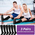 Shyyween 3 15-20mmhg Pairs Zipper Compression Socks Non Slip Grip for Men Women Knee High Socks for Nurse Pregnant