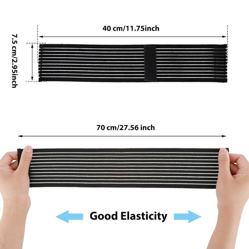 2 PCS Elastic Wrist Support Band Wrap Breathable Wrist Brace Adjustable Wrist Straps Support Relieves Wrist Pain Arthritis Tendonitis Sports Use for Men and Women Right & Left (Black)