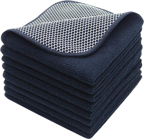 Microfiber Dish Cloths, Fast Drying Kitchen Cleaning Rags, Ultra Absorbent Lint Free Washcloths, 8 Pack