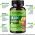 NATURELO Vegan Iron Supplement with Vitamin C, Organic Whole Foods - Gentle Iron Pills for Women & Men, 90 Mini Capsules
