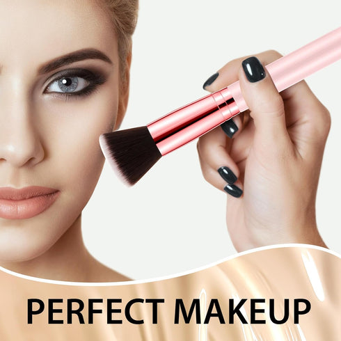 10 Pcs Flat Top Foundation Brush, Bachelorette Party Favors, Dense Makeup Artist Brush for Liquid and Cream