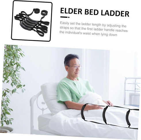 PartyKindom Elderly Assistance Bed Ladder Adjustable Straps Supportive Pull-up Assist Device for Seniors and Disabled