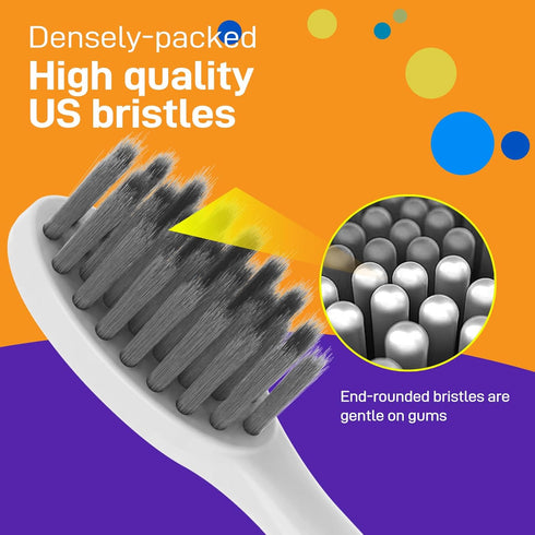 Toothbrush Replacement Heads for Burst Sonic Electric Toothbrush, Soft Bristles for Deep Cleaning and Whitening, White