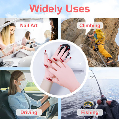 NXJ INFILILA UV Gloves for Nails, Professional Anti UV Light Gloves for Gel Manicure, UPF 99+ Protection, Fingerless
