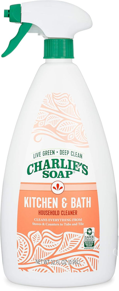Charlie's Soap Kitchen and Bath Household Cleaner, Non-Toxic, Multi-Surface Use (2 Pack)