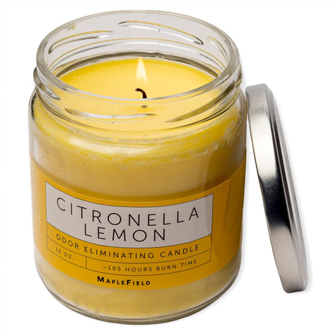Odor Eliminating Candle, Air Freshener for Cooking, Cigarette Smoke, Pet Odors, 105 Hour Burn Time, 12 OZ