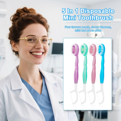 YEAfEAti 5 1 26Pcs 5 1 Set (2) in Toothbrush & Floss, mini toothbrushes with Toothpaste, All in one Oral Care on The