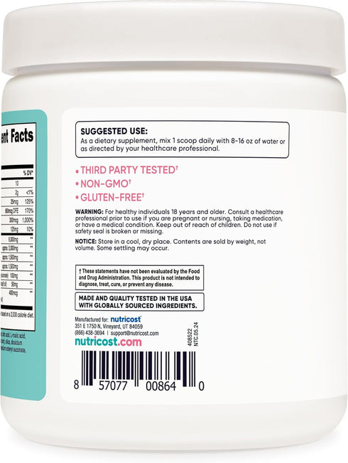 Nutricost BCAA for Women, Strawberry Lemonade, 30 Servings - Non-GMO and Gluten-Free
