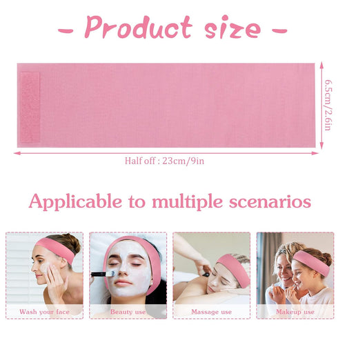 Pimoys 30 Count Disposable Headbands for Facials, Stretch Makeup Headbands for Women Girls, Salons, Bath, Sport