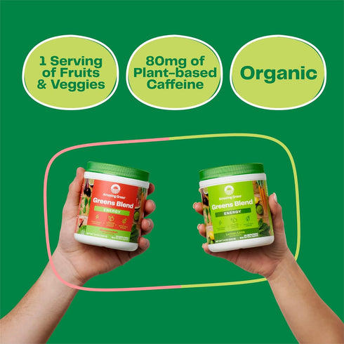Amazing Grass Greens Blend Energy Smoothie Mix, Super Greens Powder with Matcha Green Tea, 30 Servings