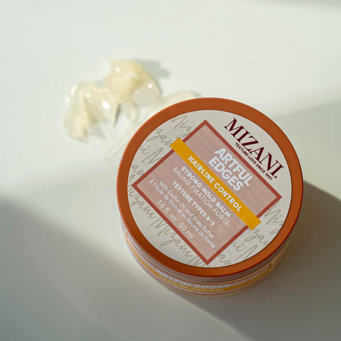 Mizani Artful Edges Edge Control Gel | Strong Hold Hair Balm | Flake-Free with Castor Oil & Shea Butter | 1.6 Fl. Oz
