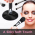 Travel Makeup Brushes Set with Pouch, 5PCS Double Ended Mini Cosmetic Brushes Kit for Professional Makeup (Black)