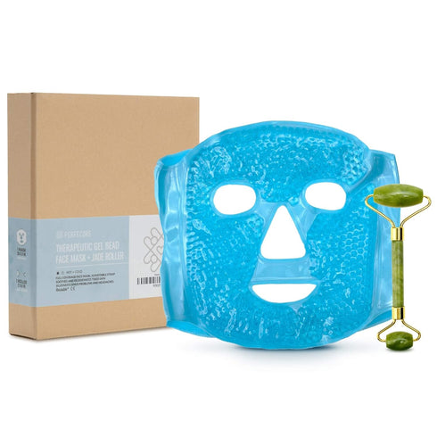Ice Face Mask + Jade Roller Set - Beauty Roller & Facial Mask Tool for Wrinkles, Fine Lines, Anti Aging
