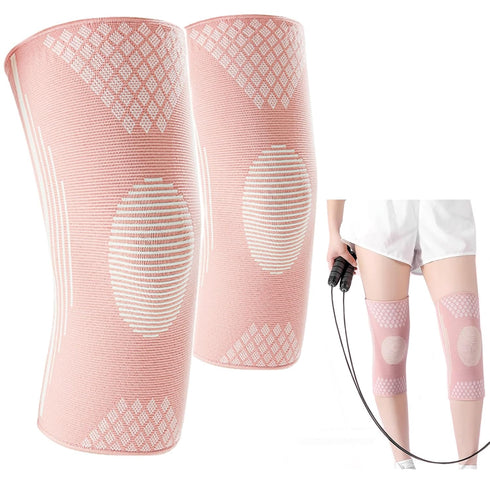 Pink Compression Knee Sleeves - Knee Braces for Pain Relief, Support for Weightlifting, Running, Arthritis, Men Women