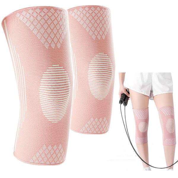 Pink Compression Knee Sleeves - Knee Braces for Pain Relief, Support for Weightlifting, Running, Arthritis, Men Women