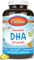 Carlson Kid's Chewable DHA - 100 mg DHA for Brain Health, Vision Function, Orange, 180 Chewable Softgels