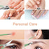 Manicure Set - 7 Pieces Professional Travel Nail Clippers with Green Leather Bag, Stainless Steel Nail Care Tools