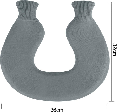 ITODA U-Shaped Hot Water Bottle for Neck and Shoulder, Warmer Hot and Cold Water Bag Winter Relaxing Reusable Pain