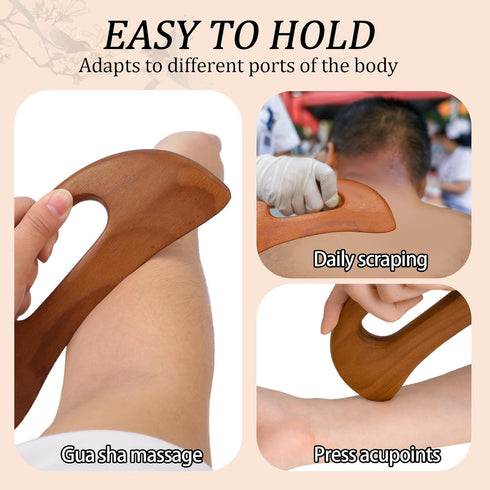 Mozeat Lens Wooden Cellulite Massager, Body Guasha Tool Lymphatic Drainage Massager Muscle Scraper Back Massage Tool