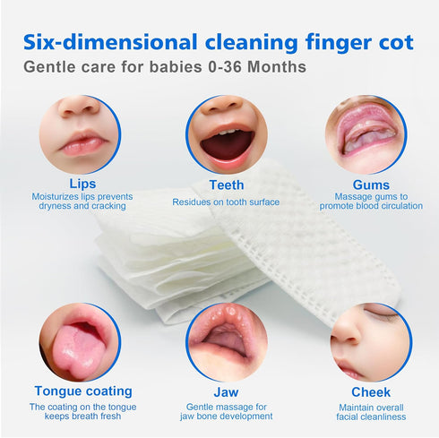 Baby Tongue Cleaner, Newborn Finger Toothbrush, 42 Count Disposable Wet and Dry Use, 0-36 Months