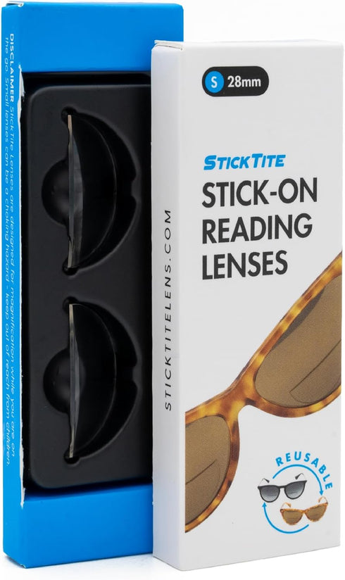 StickTite Lenses Small 28mm Stick-On Bifocal Lens for Sunglasses, Convert to Magnified Reading Glasses