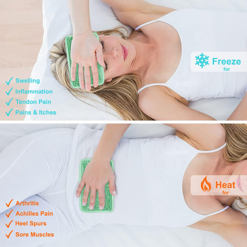 Gel Beads Ice Pack with Strap, Reusable Hot & Cold Pack Compress Therapy for Pain, Swelling, Injuries of Knee,