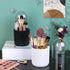 JessLab Makeup Brush Holder Organizer with Lid, 360 Degree Rotatable Spinning Cosmetics Storage Box for Bathroom