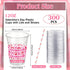 Yaomiao 300 12 oz Set Pcs Valentine's Day Plastic Party Cups with Lids and Straw Valentine's Day Plastic Cup Heart