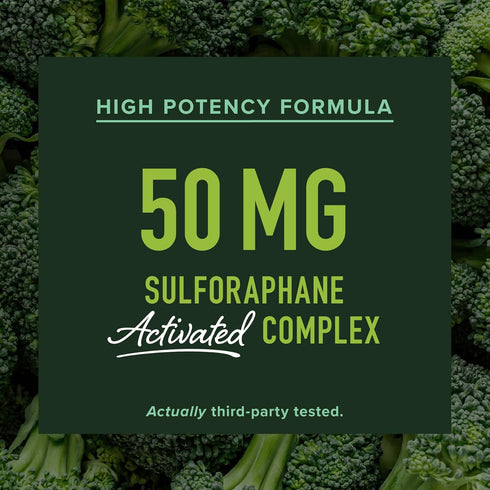50MG Sulforaphane Supplement from Broccoli Sprouts, NRF2 Activation, Vegan, 60ct