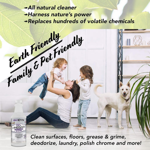 MAXTITE 75% (32 oz) Ultra-Concentrated Vinegar for Home & Garden Cleaning