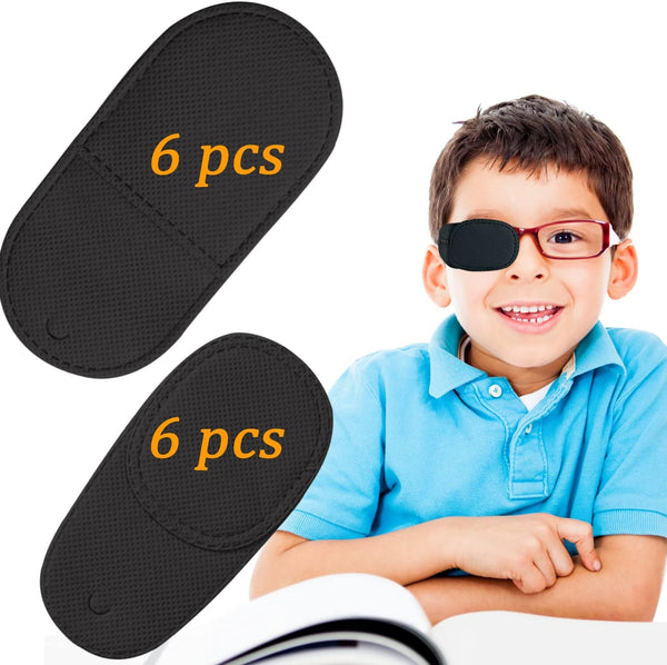 12PCS Medical Eye Patches for Adults Kids, Treat Lazy Eye Amblyopia Strabismus Patch, Glasses, 2 Size